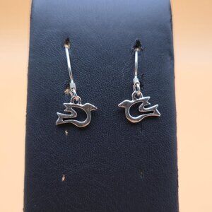 Sterling Silver Small Dove Dangle Earrings A5300